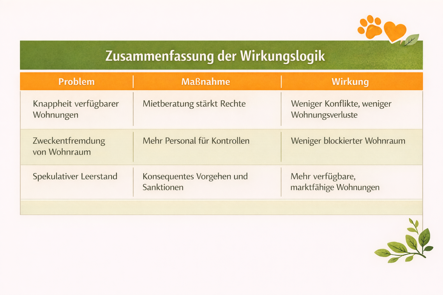 Wirkungslogik Mieterschutz